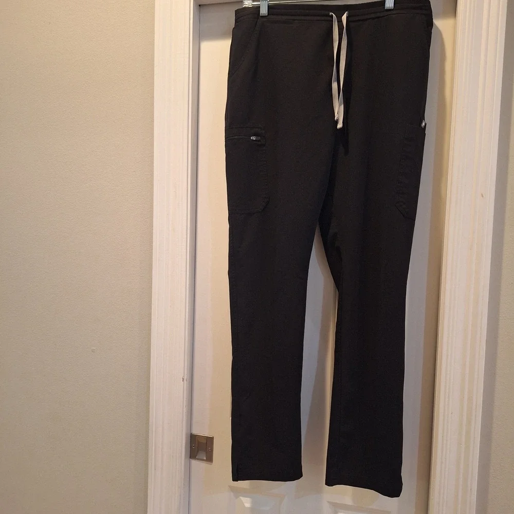FIGS Scrub Pants Mens Lg Tall Black Technical Collection TW2000T Cargo Medical